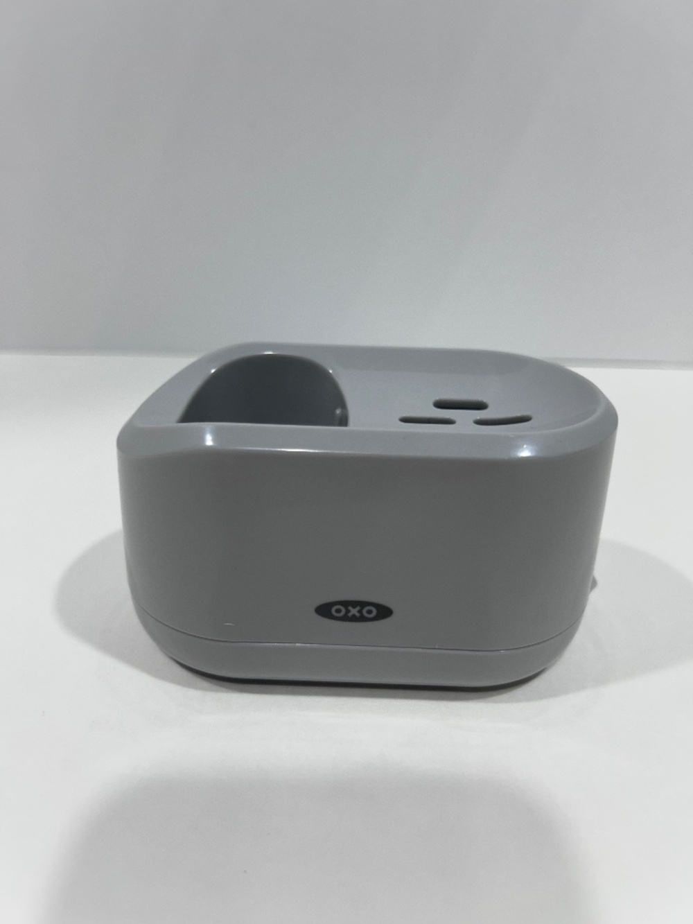 NEW OXO Brush Caddy Countertop Holder Grey with drain spout (latest model)  -2pc